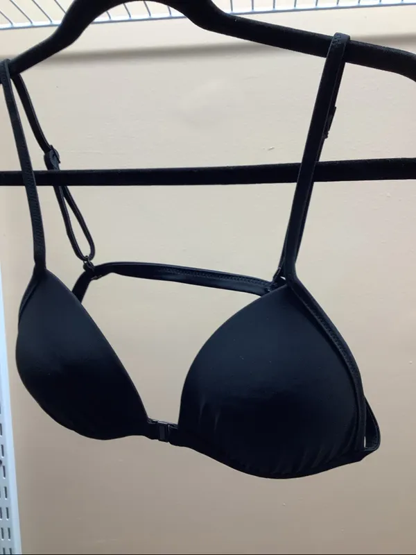 Aerie Size Small Black Padded Front-Closure Bikini with Strappy Back Detail,Used - Image 2
