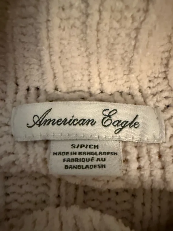 American Eagle Cropped Cream Sweater-S - Image 2
