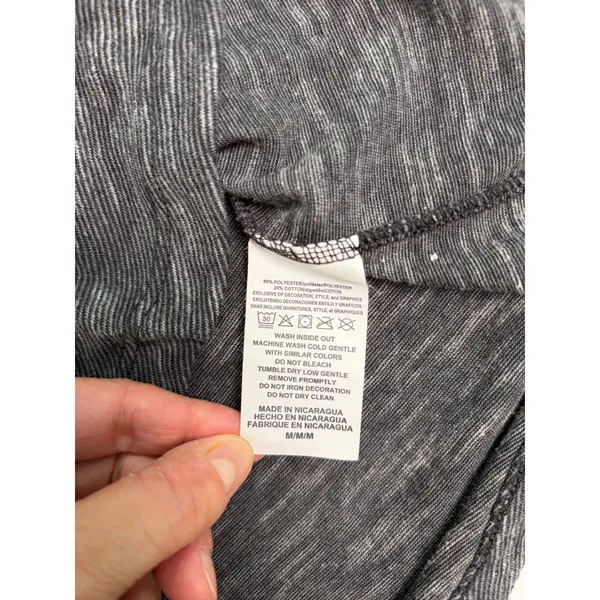 Carolina Panthers NFL womens gray stripe blue graphic V neck T shirt. Size M - Image 3