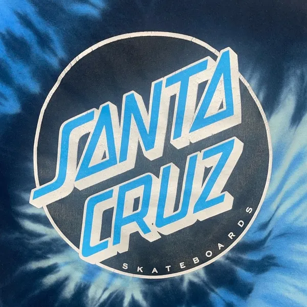 Santa Cruz Women's Raw Hem Tie Dye Graphic Tee Shirt Top Small - Image 2