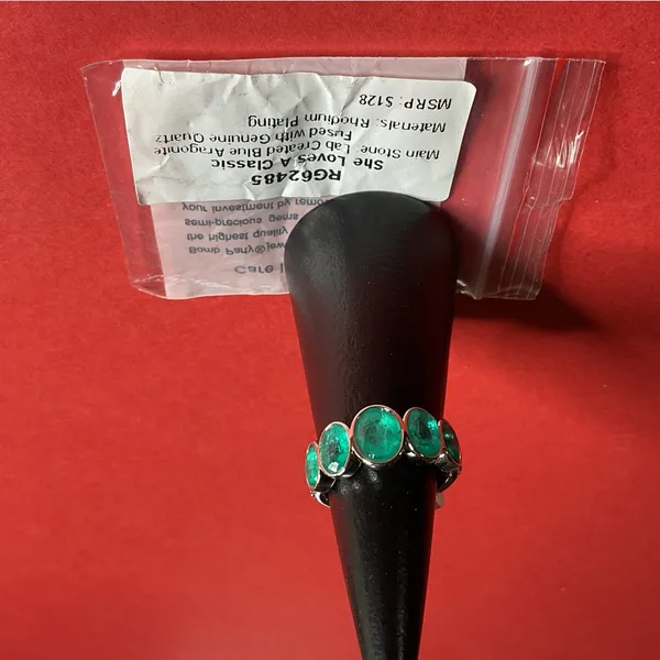 Bomb Party RG62485 “She Loves A Classic” LC Aragonite on Rhodium Size 7 Ring NWT - Image 4