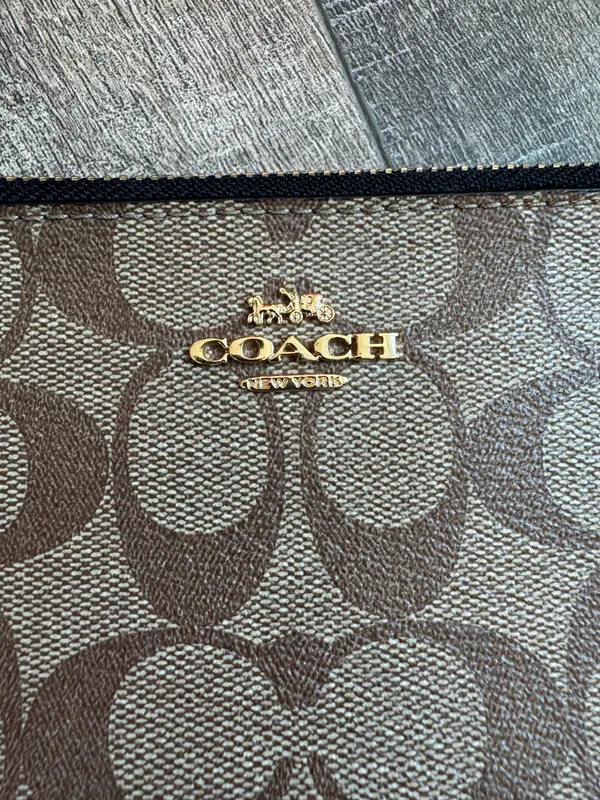 Coach Signature Coated Canvas Double Zip Wristlet - Image 5
