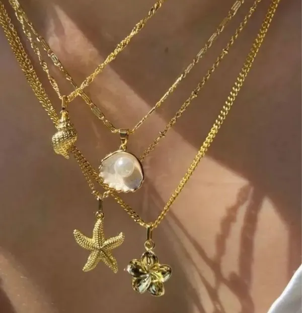 Billabong Shell Pearl Gold Necklace - Image 2