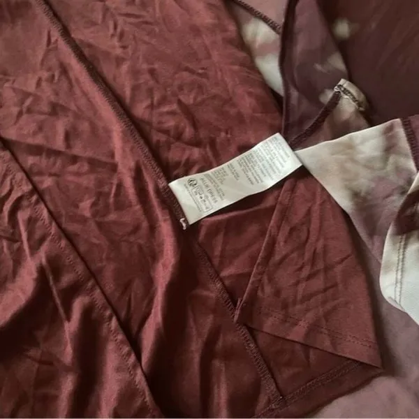 BHLDN Floral Burgundy Ruched Strapless Gown - Image 6