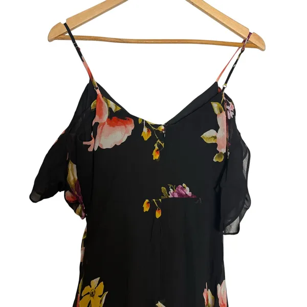 Lulus Love in Bloom Black Floral Print Off-the-Shoulder High-low Dress Size XS - Image 7
