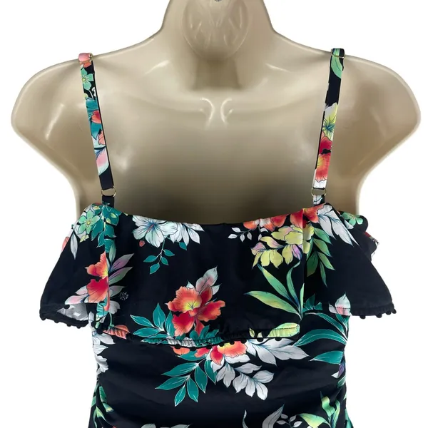 Tommy Bahama Floral Springs Flounce Tankini Top Swim Size XS - Image 9