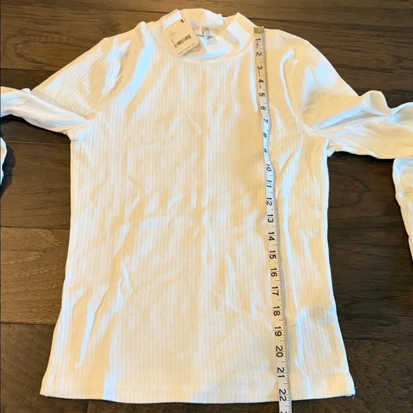 New With Tags Free People Intimately White Ribbed Mock Turtleneck Sz L - Image 5