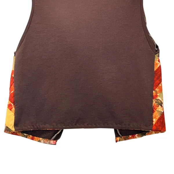 Fruit of the Loom Handmade Patchwork‎ Vest Orange Large - Image 4