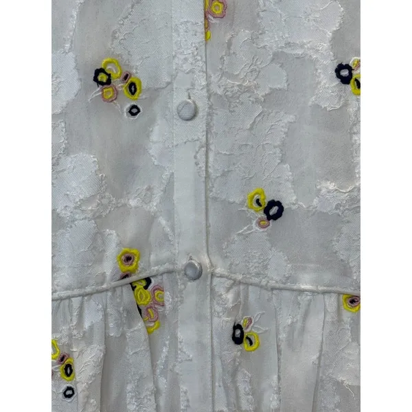 Sister Paul & Joe Maxi Dress Womens 34 Off White Floral La Crima Long Sleeve NWT - Image 6