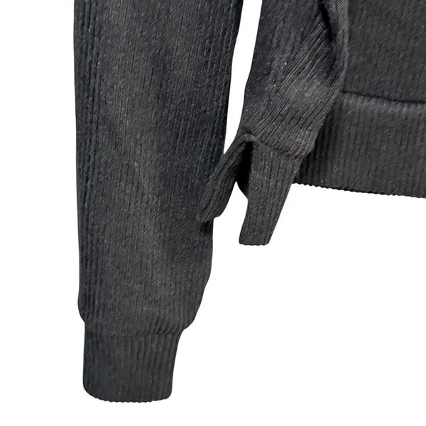 RBX Womens Black Ribbed Quarter Zip Hoodie Long Sleeve Active Top Size Large - Image 5