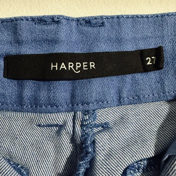 HARPER Blue Chambray‎ Button Fly Shorts Size 27 - Image 3