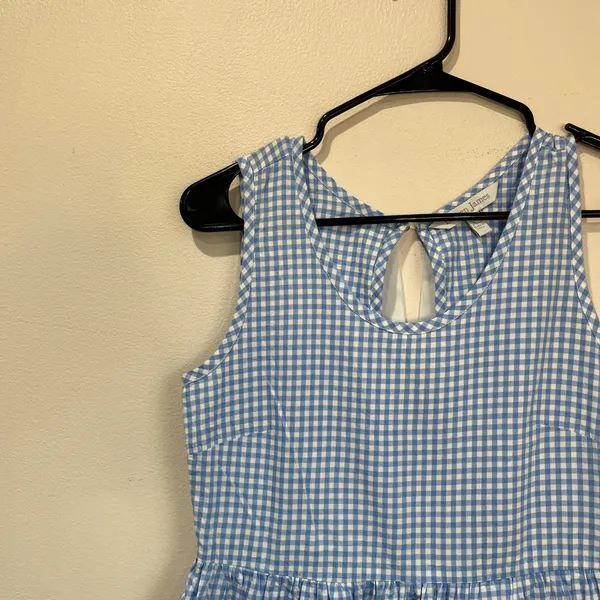 Lauren‎ James Bow Back Gingham Dress Blue Sleeveless Sundress XS Cottagecore - Image 4