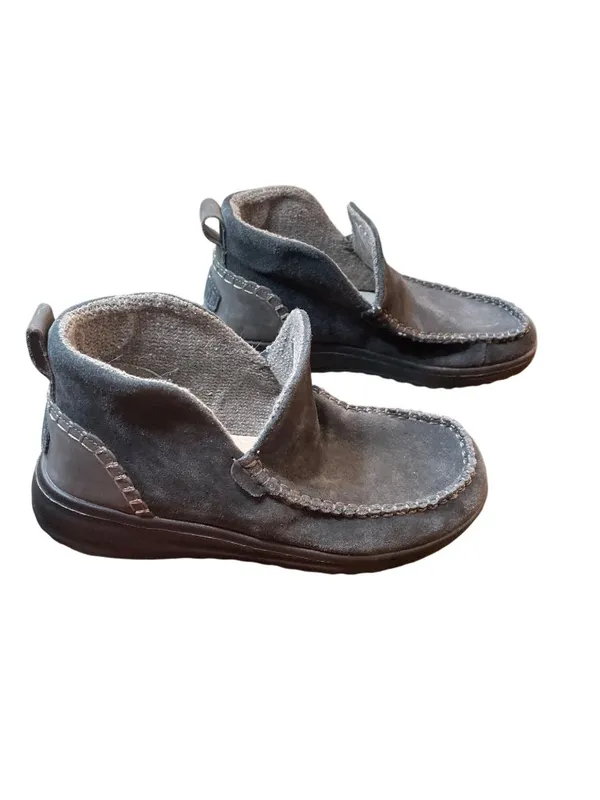 Hey Dude wms charcoal gray black suede ankle casual booties sz 7 SKU 10-477 - Image 3