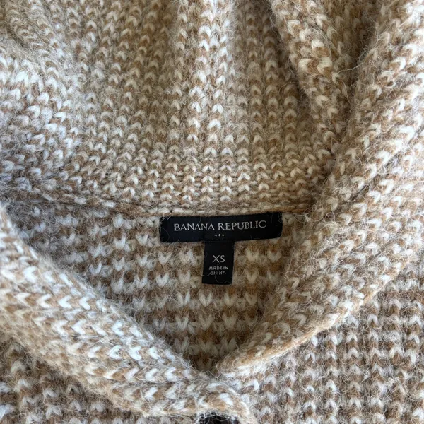 Banana Republic Oversized Cotton Sailor Sweater XS Wool Blend Waffle Knit Preppy - Image 3