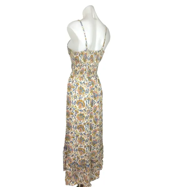 Sincerely Jules Multicolor Floral Smocked Spaghetti Strap Midi Summer Dress Sz M - Image 2