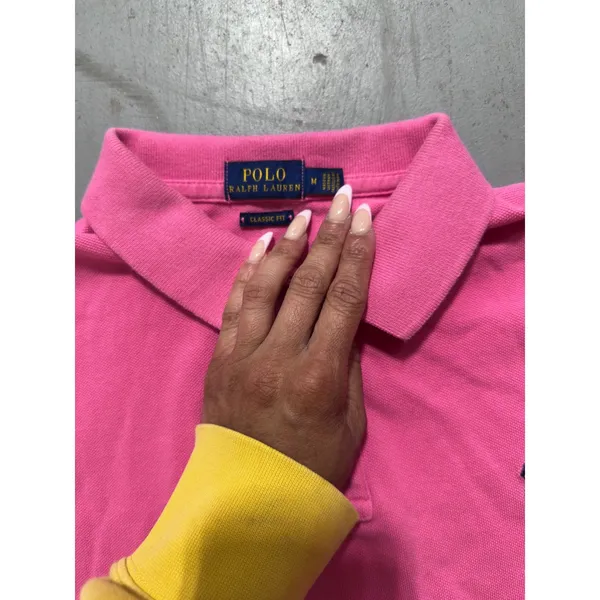 Polo Ralph Lauren Womens Pink Classic Fit Short Sleeve Pique Polo Shirt Medium - Image 4
