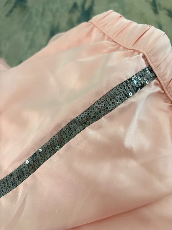 Victoria's Secret Light Pink Satin Pajama Pants Sequin Detail XL - Image 7