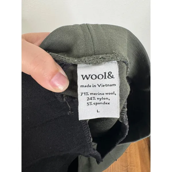 Wool& Rosso Straight Ponte Pant Olive Green Merino Wool Blend Size L - Image 3