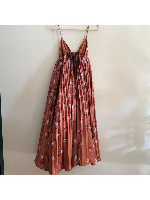 BHLDN Maya Pleated V-Neck Midi Dress - Image 8