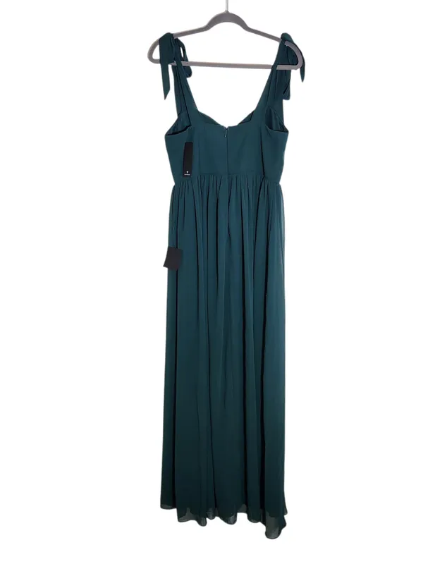 Lulus Green Chiffon Formal Dress with Tie Straps Size Large NWT Wedding Guest - Image 3