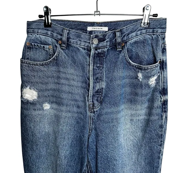 Pacsun High Rise‎ Bootcut Distressed Destroyed Faded Grunge Denim Jeans Size 30 - Image 4