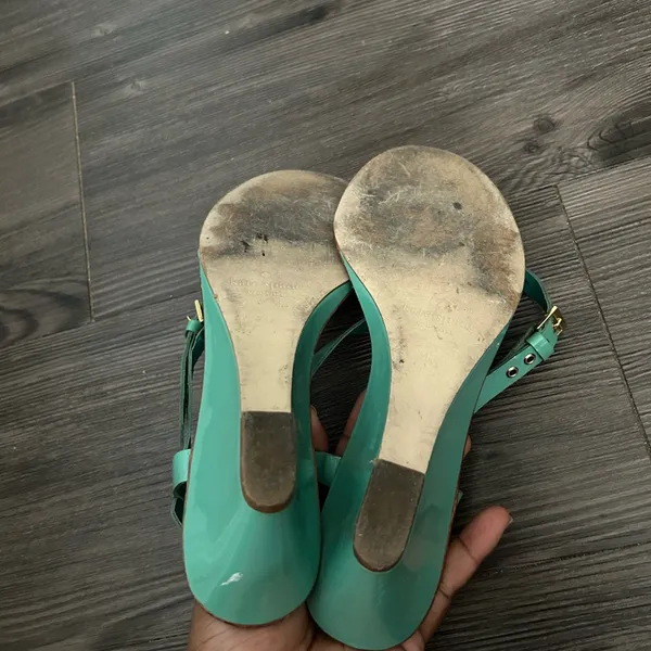 kate spade turquoise patent leather strappy sandals - Image 8