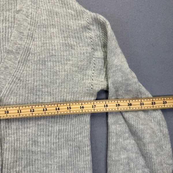 Quince‎ Womens Merino Wool Baby Alpaca Blend V-Neck Cardigan Gray Size M LK001 - Image 3