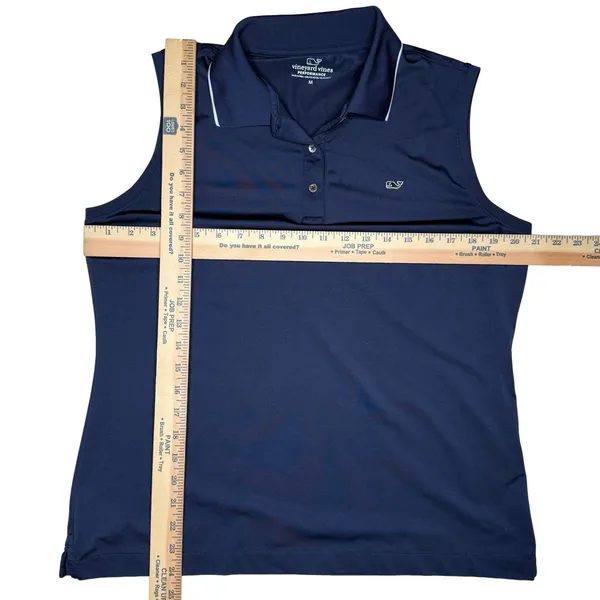 Vineyard Vines Performance Polo Shirt Size M Blue Sleeveless Tank Golf Tennis - Image 10