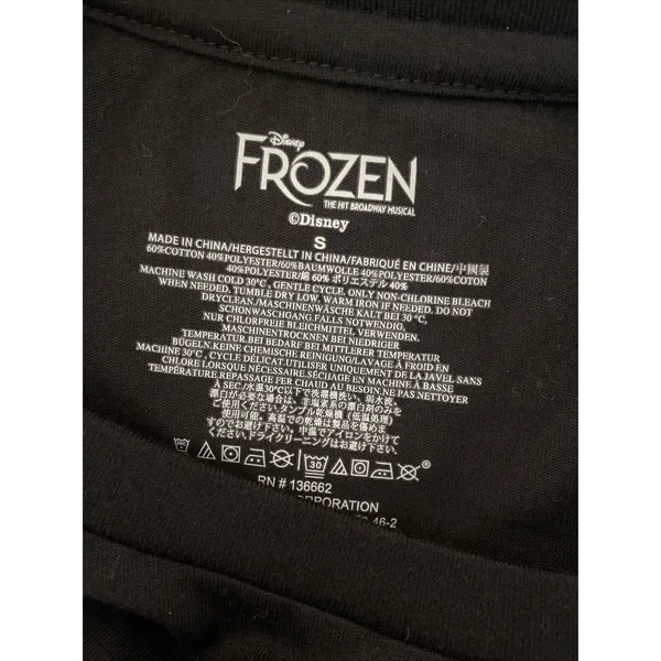 Disney‎ Frozen Broadway Ice Queen Graphic Tee Womens Size S Black Rhinestone NEW - Image 7