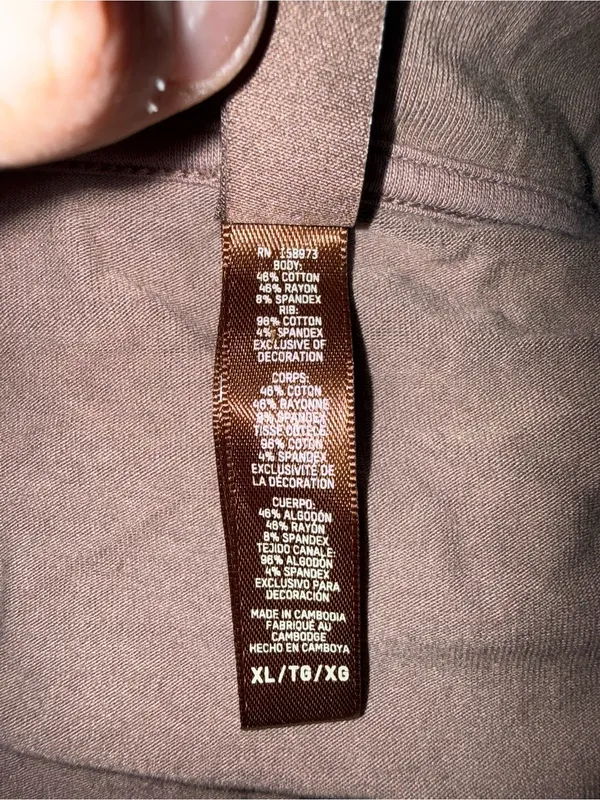 SKIMS Brown Oversized Zip Up Hoodie Size XL - Image 4