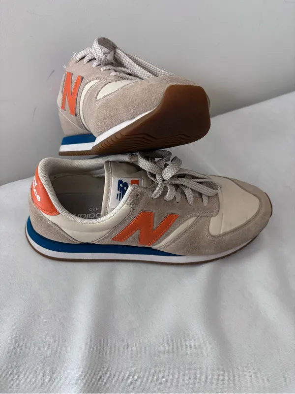 New Balance 420 Sneakers Size 7 Men / 8.5 Women Grey Orange Blue UL420VC2 Suede - Image 10