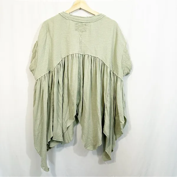 Free People Sugar Rush Babydoll Asymmetrical Hem Short Sleeve Top - Image 7