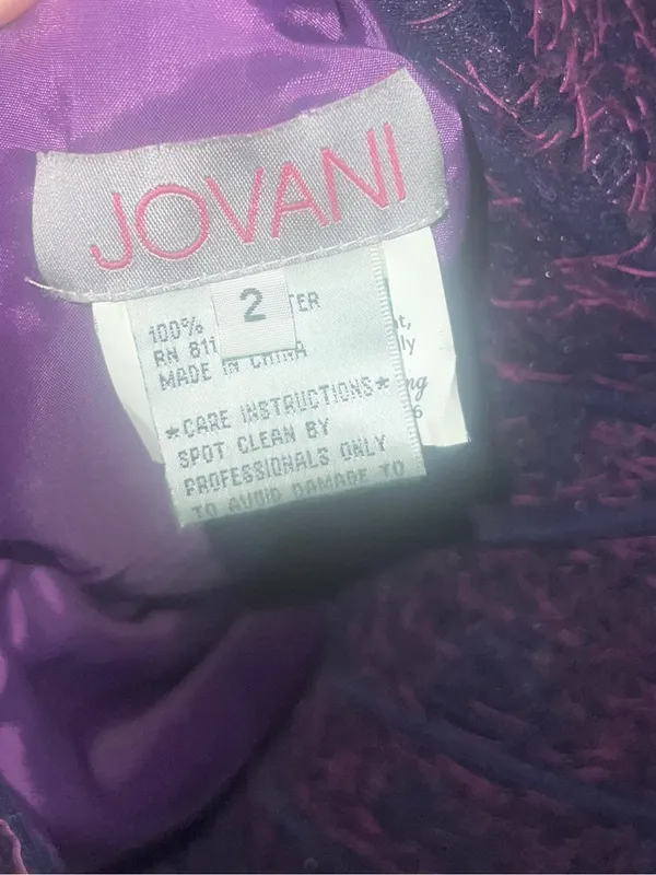 Jovani Purple Leopard Sequin Babydoll Prom Homecoming Y2K Dress Size 2 - Image 6