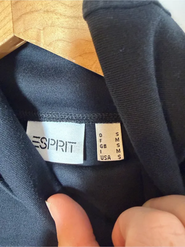 Esprit Black Turtleneck Top with Argyle Detail - Image 4