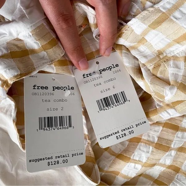 Free People Do The Twist Gingham Halter Mini Dress Tea Size‎ 2 NWT - Image 6