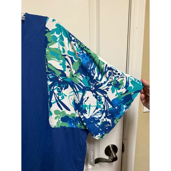 Chico's Spring Paradise Flowy Sleeve Top 20 22 4 Navy Peony Floral NWT - Image 8