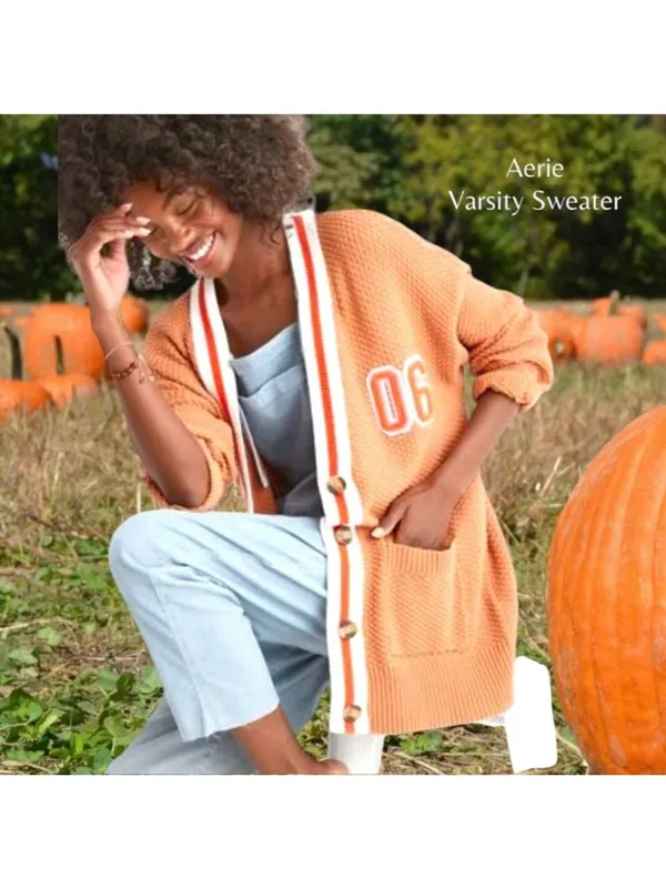 Aerie Cardigan Size S (22”Pit to Pit) Pumpkin - Image 3