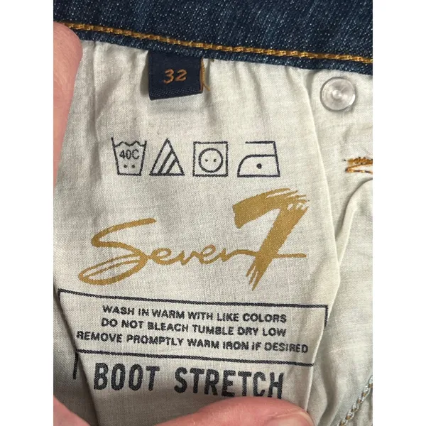 SEVEN7 Bootcut Jeans Women 32 Blue Boot Stretch Medium Wash Embroidered Low Rise - Image 8