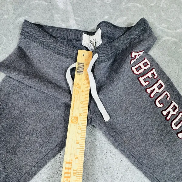 Abercrombie & Fitch Y2K Vintage Style Joggers Gray Sweatpants Large Spellout 90s - Image 4