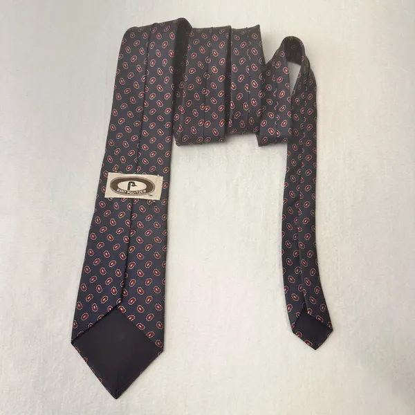 Bert Pulitzer Silk Men's Tie Blue Multicolor Geometric Vintage Classic Office - Image 7