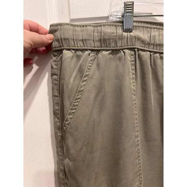 Jones New York Jones & Co Green Khaki Lyocell Elastic Waist Pants Plus Size 1X Lagenlook Earthy - Image 2
