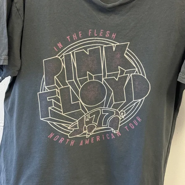 Retrobrand Pink Floyd 1977 North American Tour Graphic T-Shirt Faded Black Small - Image 4