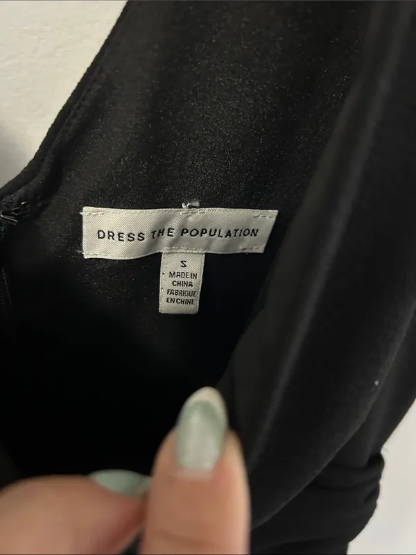 Dress The Population Iris Slit Crepe Gown - Image 9