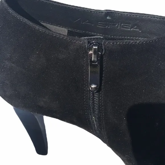 Via Spiga‎ Suede Stiletto Black Suede Ankle Stilleto Booties - Image 6