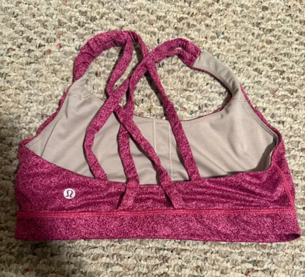 Lululemon Energy Bra Rio Mist Pink Paradise Red Grape Pink Paradise - Size 8 - Image 2