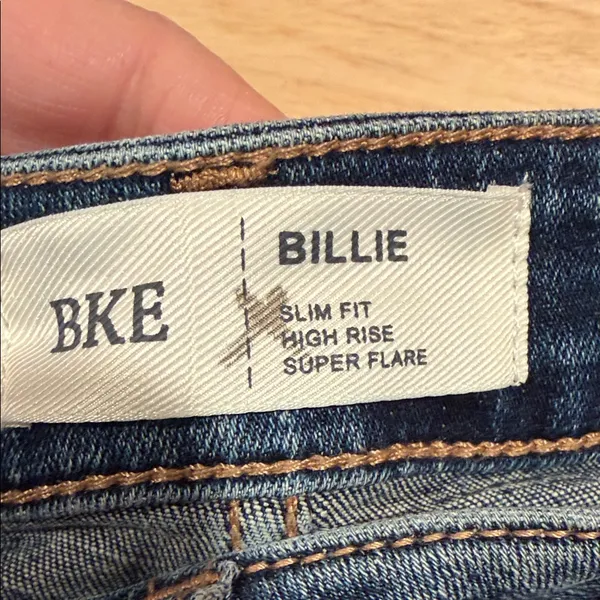 BKE Distressed slim fit‎ high rise super Flare Jeans in Blue 29 - Image 4