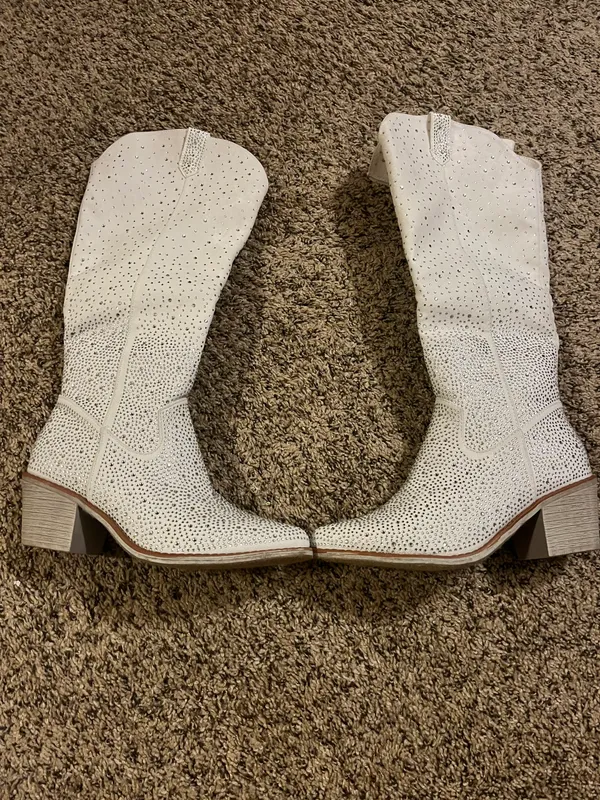 Southern Fried Chicks Glitzy White Rhinestone Cowgirl Boots - Image 4