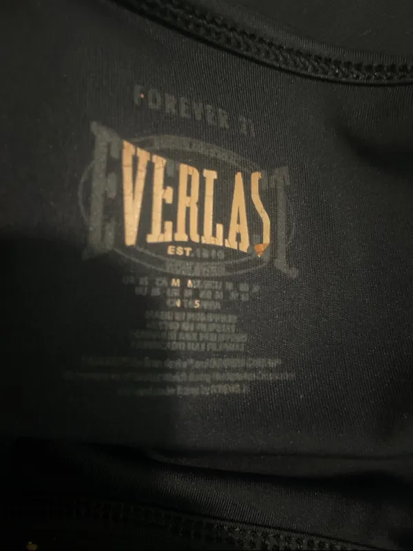 Everlast Black One-Shoulder Sports Bra with White Logo - Image 2