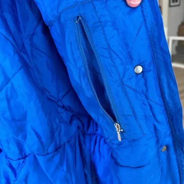 Vintage Mountain Goat ski jacket winter neon 80s colorblock zip up pockets belt - Image 8