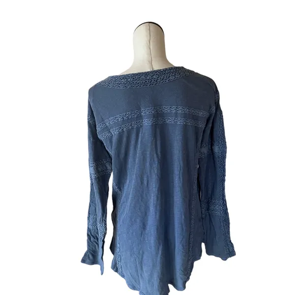 NWOT FREE PEOPLE Crochet Long Sleeve Top In Pacific Coast - Image 6